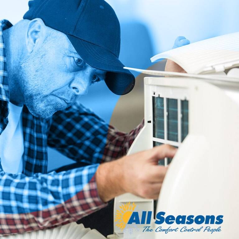 HVAC inspection by all seasons technician